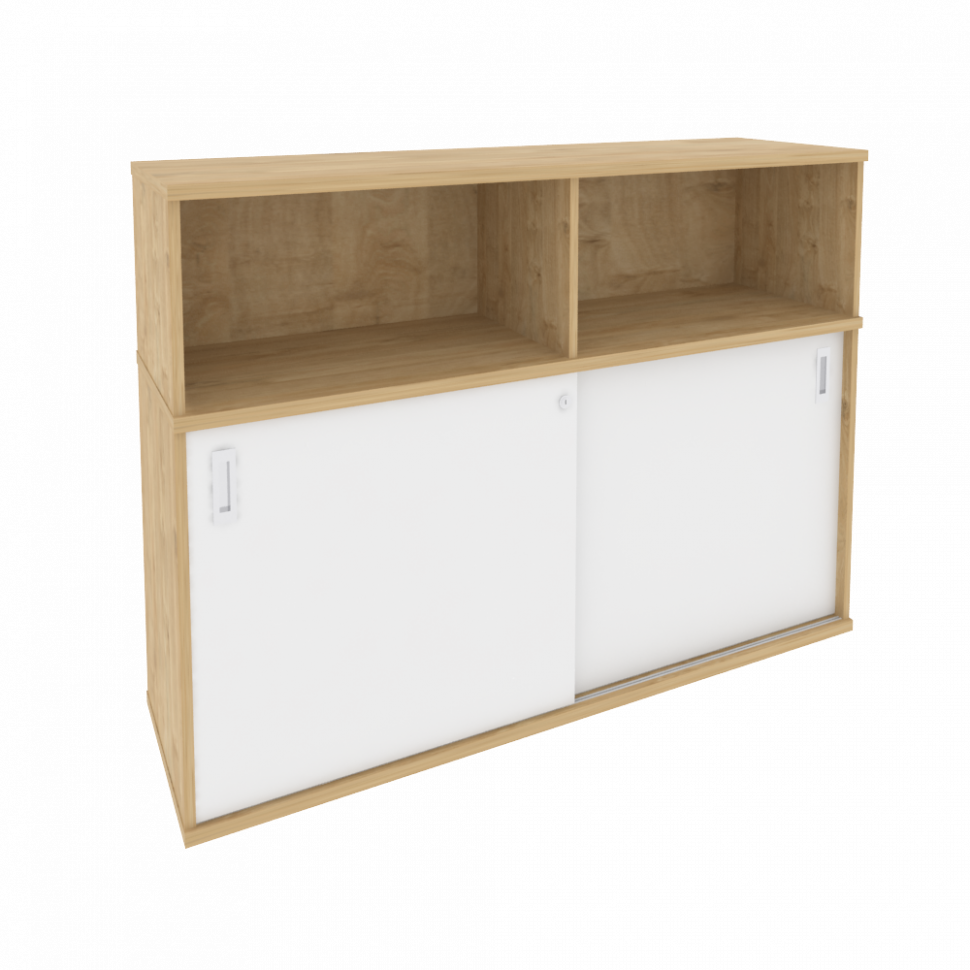 Onix Шкаф-купе приставной/опорный O.SHKO-2.7 T Тиквуд Светлый/Белый Бриллиант 1475*432*1120