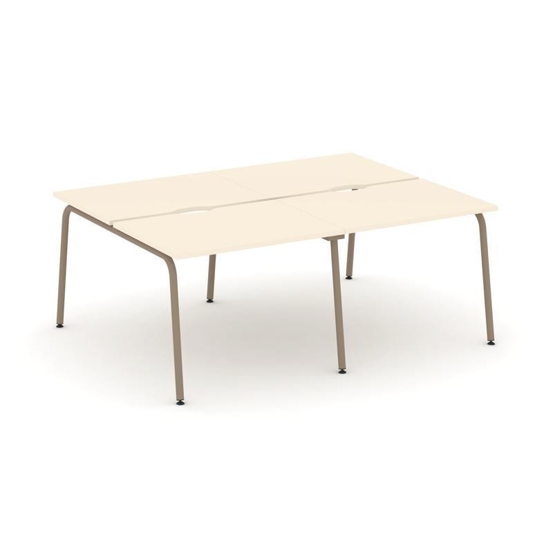 Estetica Рабочая станция 4 места ES.D.RS-4.1-VK Сатин/Металл Латте 1960*1500*750 Estetica Рабочая станция 4 места ES.D.RS-4.1-VK Сатин/Металл Латте 1960*1500*750