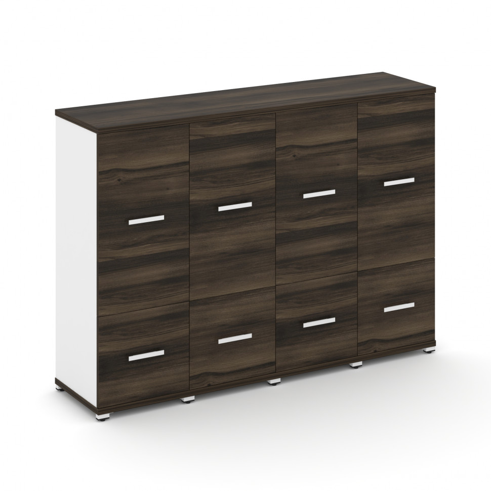 Concept Шкаф 4 узкие секции, 3 ниши CN.STU-342 W Дуб Мали/Белый Бриллиант/Металл Белый 1668*420*1186