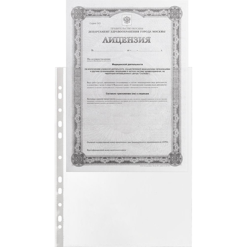 Файл-вкладыш А4 60мкм. S Элементари с перфорац,100 шт.уп