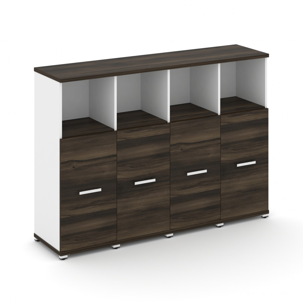 Concept Шкаф 4 узкие секции, 3 ниши CN.STU-343 W Дуб Мали/Белый Бриллиант/Металл Белый 1668*420*1186