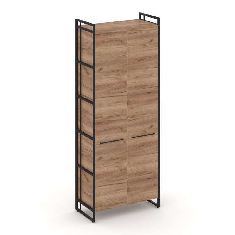 Rift Шкаф 5 ниш широкий RF.SS-51 Дуб Табак/Металл Черный/Черный Ручки 798*396*2010