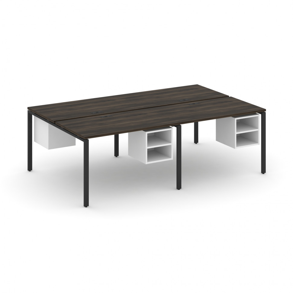 Concept Рабочая станция двухсторонняя с подвесными тумбами на 4 места CN.DRS-126 Дуб Мали/Белый Брил