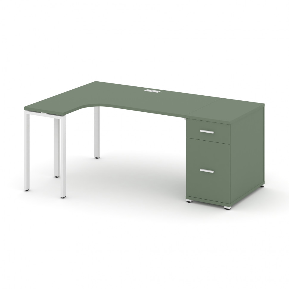 Concept Стол эргономичный CN.SA-403(L) W Кобо/Металл Белый 1800*1180*750 Concept Стол эргономичный CN.SA-403(L) W Кобо/Металл Белый 1800*1180*750