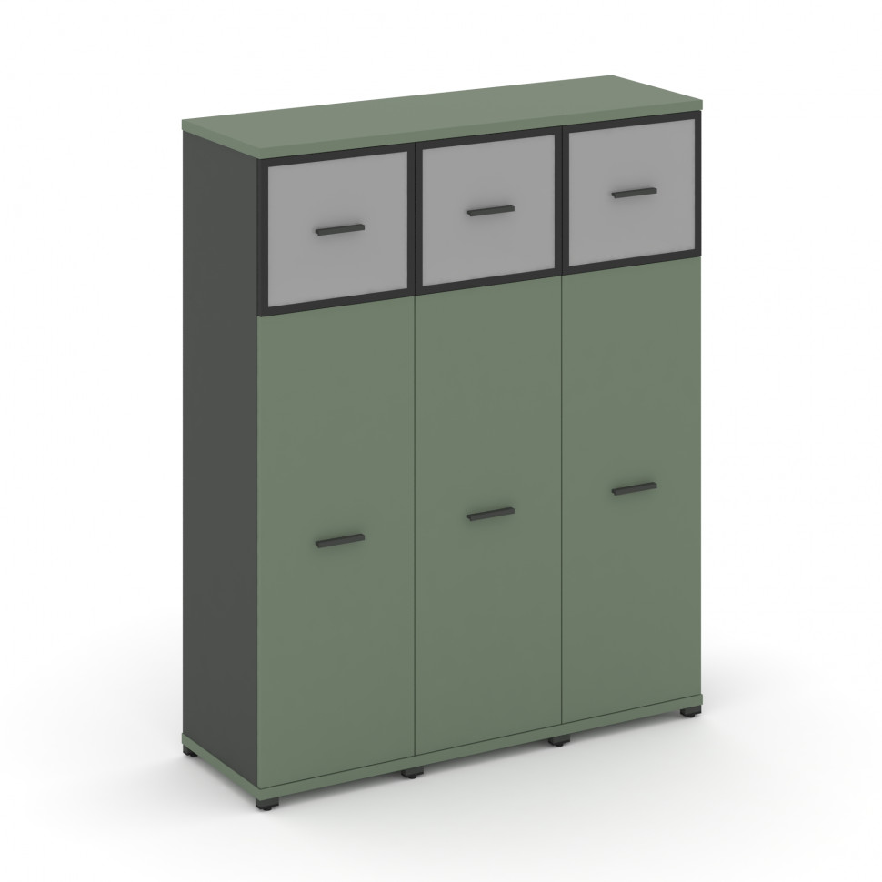 Concept Шкаф 3 узкие секции, 4 ниши CN.STU-434 RMB A Кобо/Антрацит/Металл Антрацит/Сатин 1252*420*15