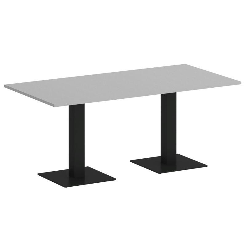 Riva Стол прямоугольный А.СПРГ-4 Серый/Металл Черный 1800*900*750 Riva Стол прямоугольный А.СПРГ-4 Серый/Металл Черный 1800*900*750