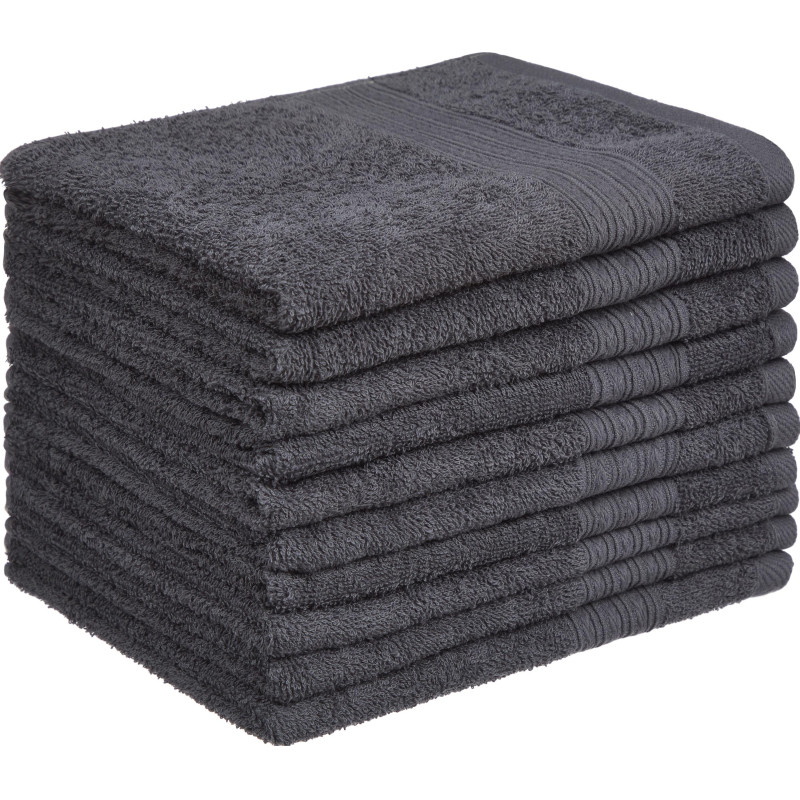 Набор полотенец махровых Luscan/бордюр 400г/м2, 40х70 серый, 10шт/уп