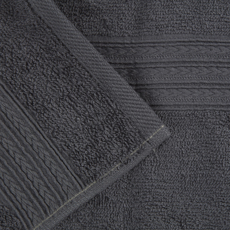 Набор полотенец махровых Luscan/бордюр 400г/м2, 40х70 серый, 10шт/уп