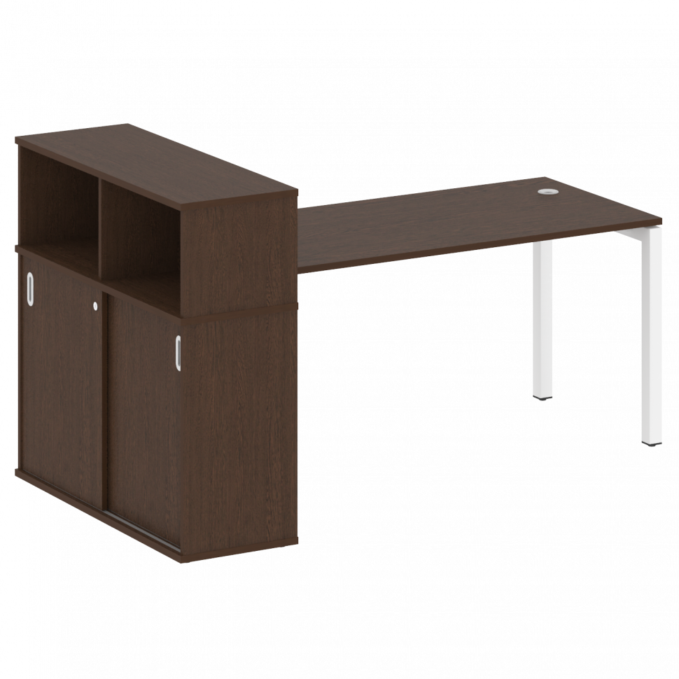 Metal System Quattro Стол письменный с шкафом-купе на П-образном м/к 50БП.РС-СШК-3.4 Т Венге Цаво/Ме Metal System Quattro Стол письменный с шкафом-купе на П-образном м/к 50БП.РС-СШК-3.4 Т Венге Цаво/Ме