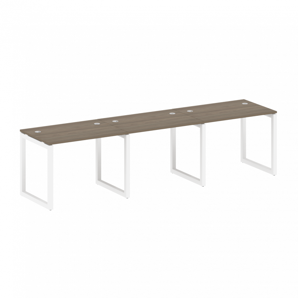 Metal System Quattro Рабочая станция на 3 места на О-образном м/к 50БО.СМ-3.1 Вяз Благородный/Металл