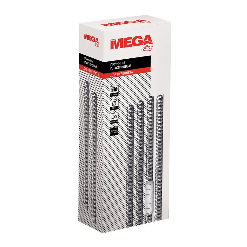 Пружины для переплета пластиковые Promega office 10мм белые 100шт/уп.