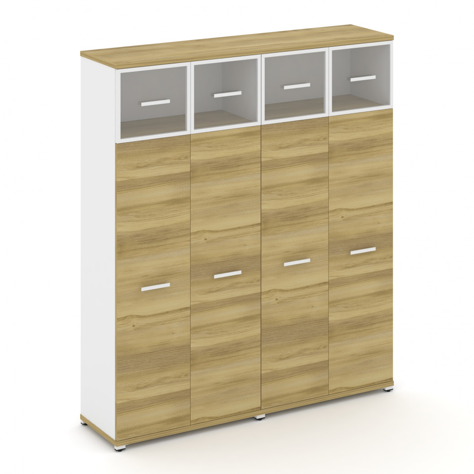 Concept Шкаф 2 широкие секции, 5 ниш CN.STS-527 RPW W Дуб Винченцо/Белый Бриллиант/Металл Белый/Проз Concept Шкаф 2 широкие секции, 5 ниш CN.STS-527 RPW W Дуб Винченцо/Белый Бриллиант/Металл Белый/Проз