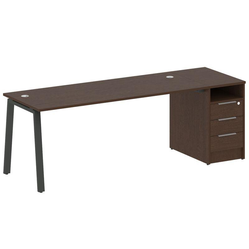 Metal System Рабочая станция с тумбой на А-образном м/к БА.РС-СТП-1.5 Венге Цаво/Металл Антрацит 221 Metal System Рабочая станция с тумбой на А-образном м/к БА.РС-СТП-1.5 Венге Цаво/Металл Антрацит 221