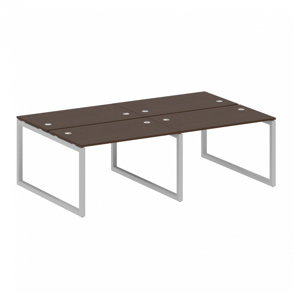 Metal System Quattro Рабочая станция на 4 места на О-образном м/к 50БО.СМ-4.2 Венге Цаво/Металл Серы