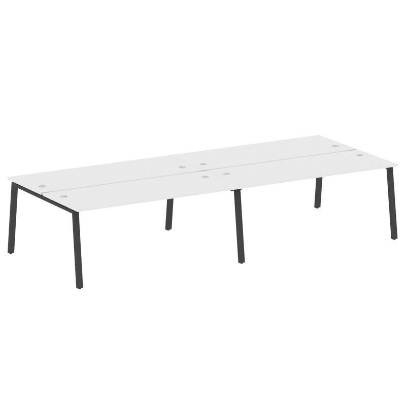 Metal System Рабочая станция на 4 места на А-образном м/к БА.СМ-4.5 Белый/Металл Антрацит 3600*1475*