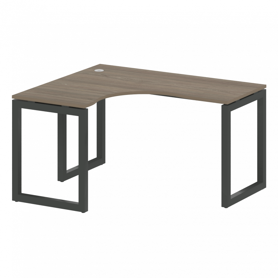 Metal System Quattro Стол криволинейный левый на О-образном м/к 50БО.СА-3 (L) Вяз Благородный/Металл