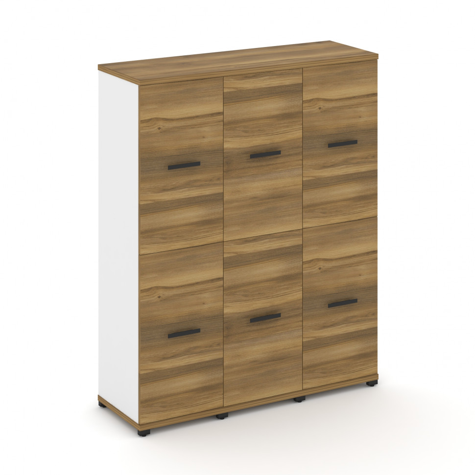 Concept Шкаф 3 узкие секции, 4 ниши CN.STU-432 B Сандал Янтарный/Белый Бриллиант/Металл Черный 1252*