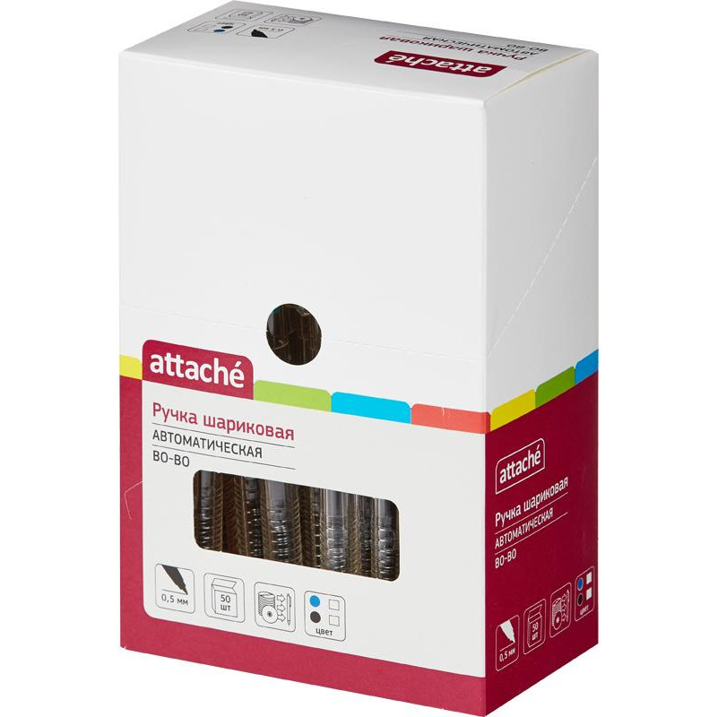 Ручка шариковая автомат. Attache Bo-bo 0,5мм автомат.черный Россия