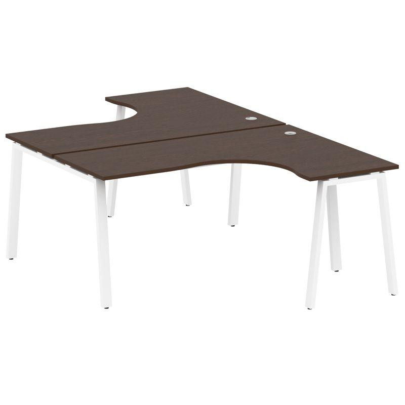 Metal System Рабочая станция криволинейная на А-образном м/к БА.РАС-СА-2.4 Венге Цаво/Металл Белый 1