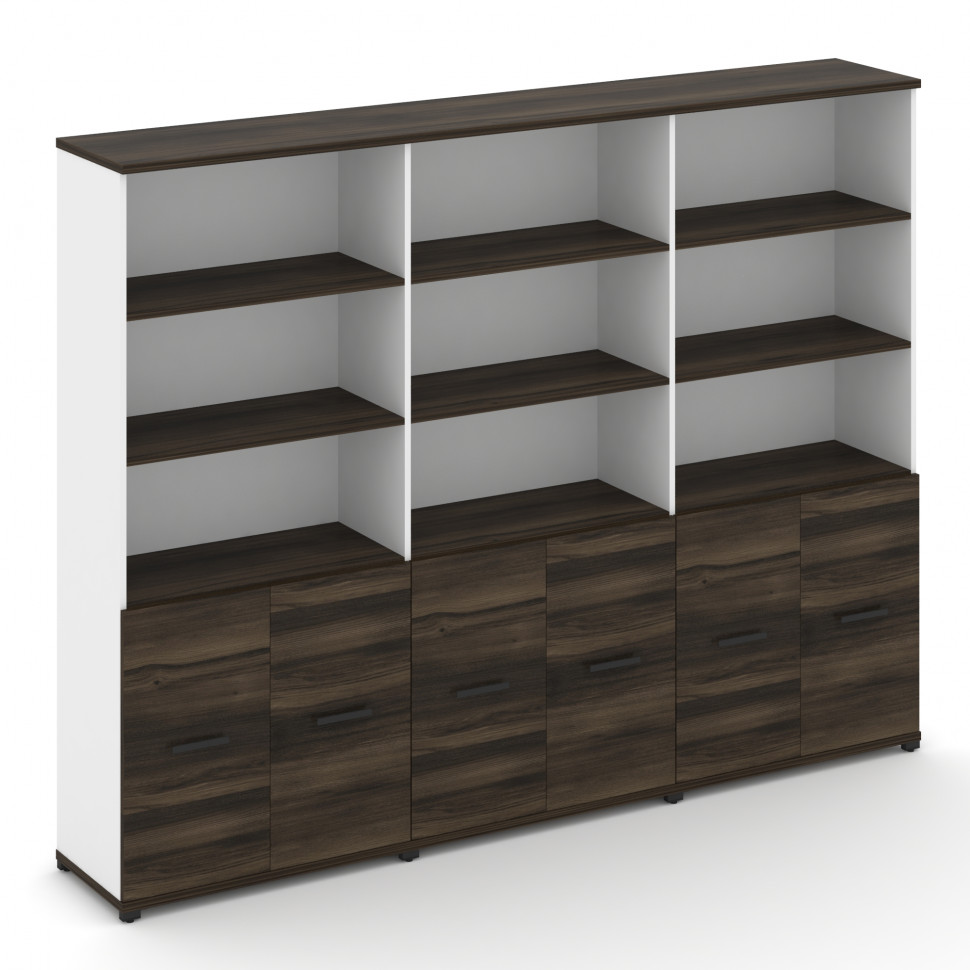 Concept Шкаф 3 широкие секции, 5 ниш CN.STS-531 B Дуб Мали/Белый Бриллиант/Металл Черный 2500*420*19 Concept Шкаф 3 широкие секции, 5 ниш CN.STS-531 B Дуб Мали/Белый Бриллиант/Металл Черный 2500*420*19