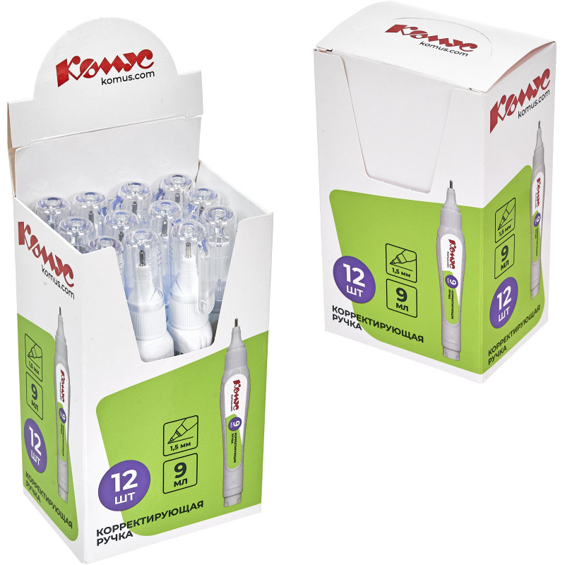 Корректирующий карандаш 9мл КОМУС, метллический наконечник