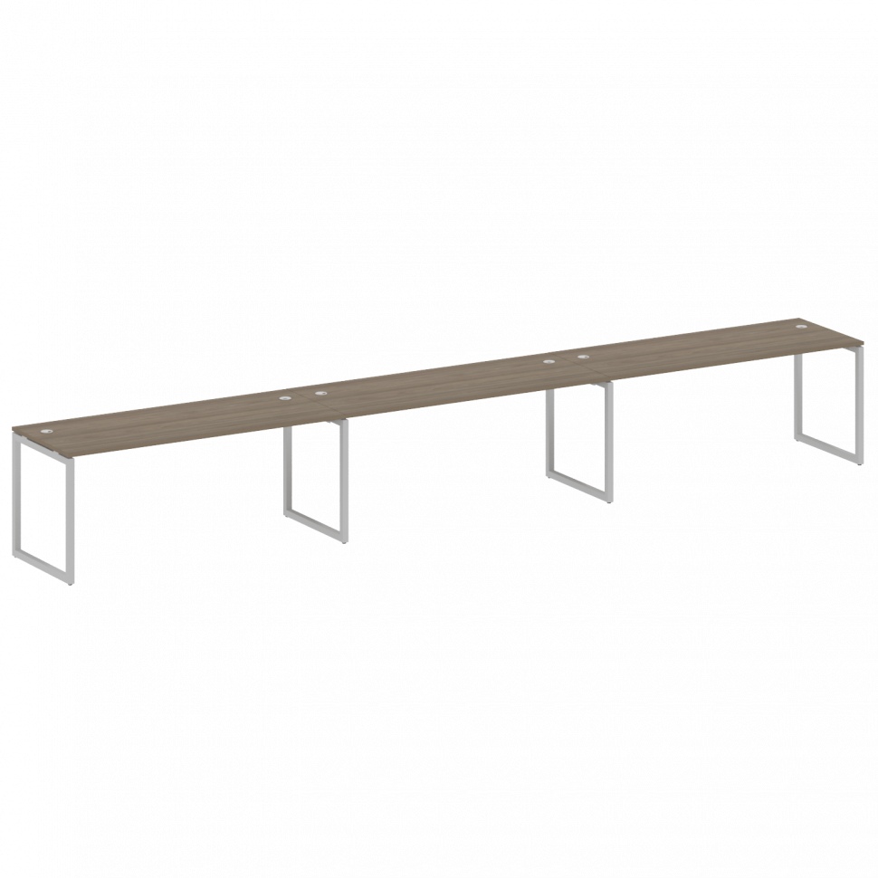 Metal System Quattro Рабочая станция на 3 места на О-образном м/к 40БО.СМ-3.5 Вяз Благородный/Металл