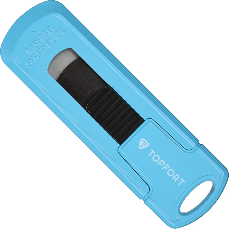 Нож безопасный мини TOPFORT 19мм трапец.блок.сист.,цинк корпус