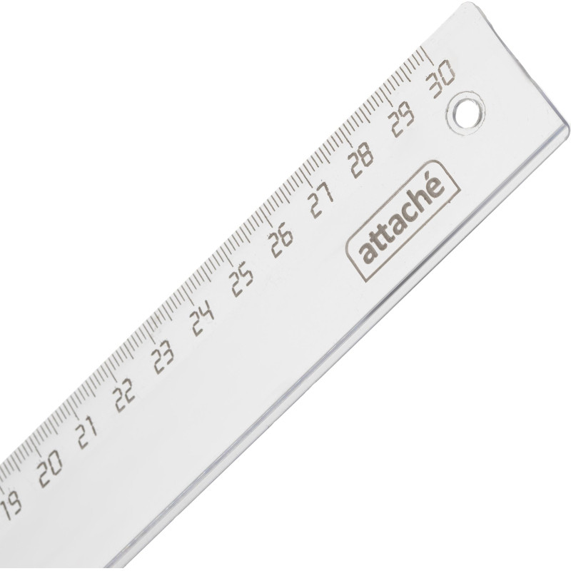 Линейка 30см Attache пластик прозрачный цвет Линейка 30см Attache пластик прозрачный цвет