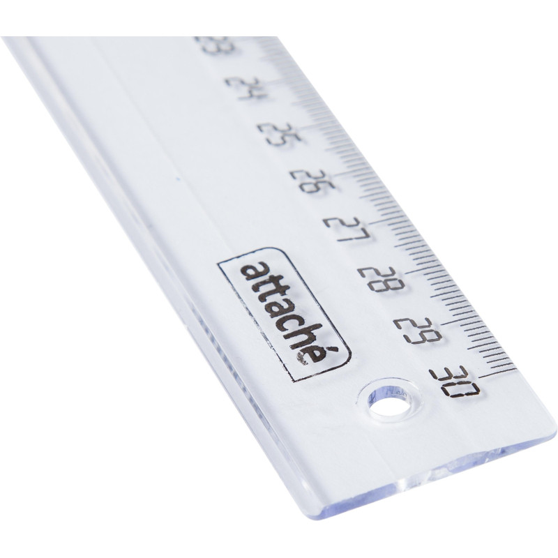 Линейка 30см Attache пластик прозрачный цвет Линейка 30см Attache пластик прозрачный цвет