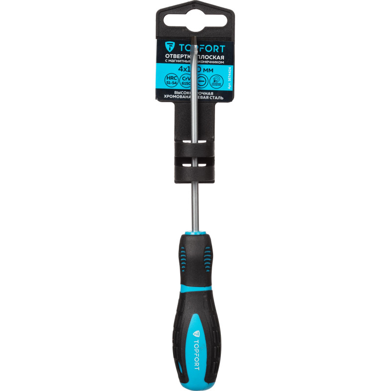 Отвертка шлицевая SL 4x100 TOPFORT (546004)