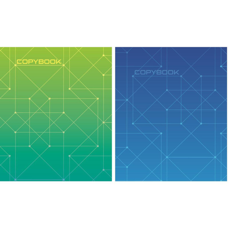 Тетрадь общая А5,48л,кл,скоб,блок-офсет-2 Attache Alpha син/зелен вассорт