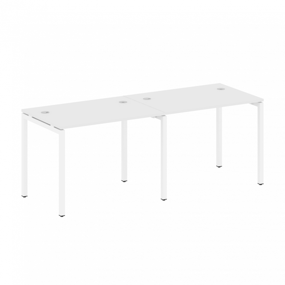 Metal System Quattro Рабочая станция на 2 места на П-образном м/к 40БП.СМ-2.1 Белый/Металл Белый 200