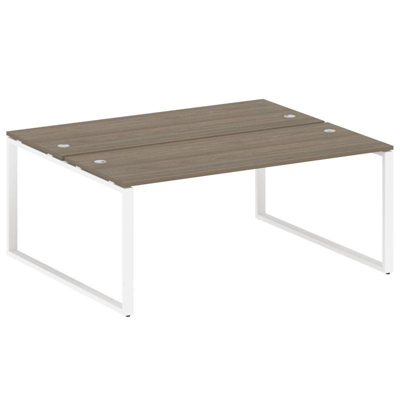 Metal System Рабочая станция на О-образном м/к БО.РАС-СП-2.5 Вяз Благородный/Металл Белый 1800*1475*