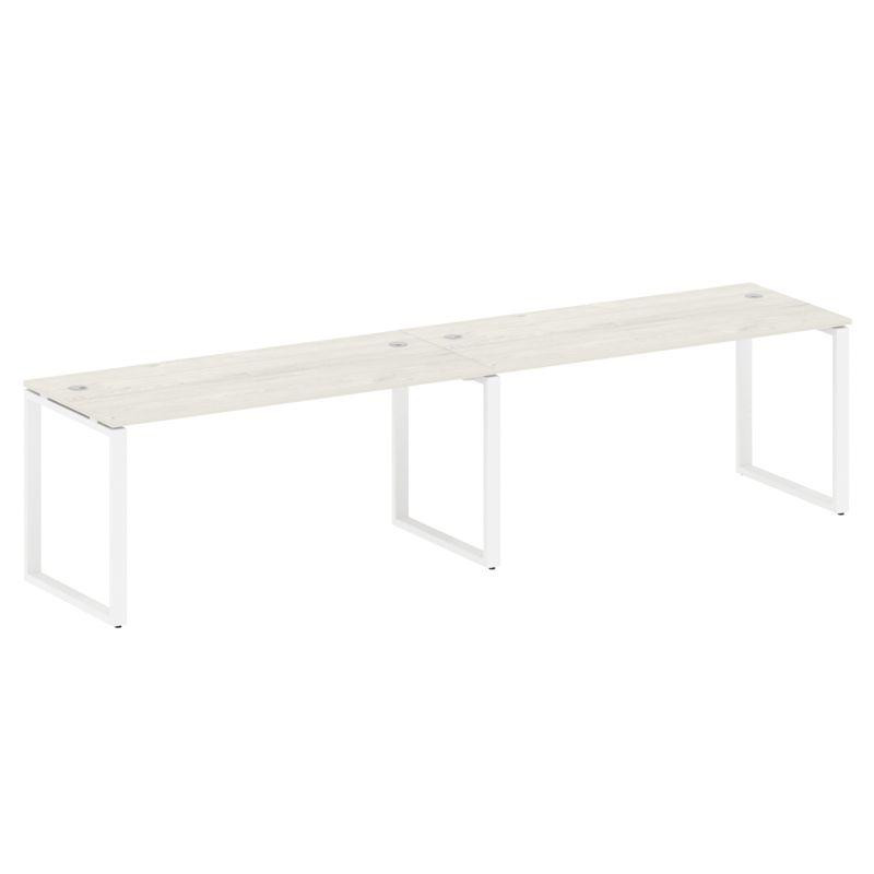 Metal System Рабочая станция на 2 места на О-образном м/к БО.СМ-2.4 Дуб Наварра/Металл Белый 3200*72