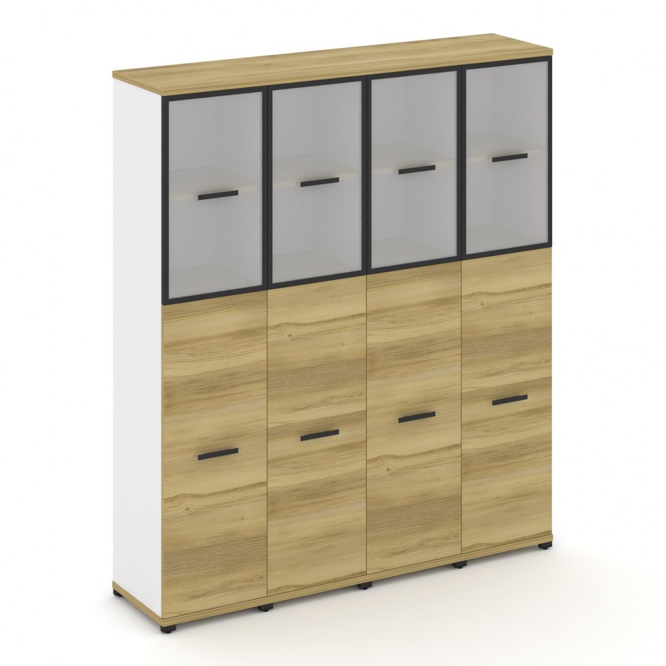 Concept Шкаф 4 узкие секции, 5 ниш CN.STU-545 RMB B Дуб Винченцо/Белый Бриллиант/Металл Черный/Сатин Concept Шкаф 4 узкие секции, 5 ниш CN.STU-545 RMB B Дуб Винченцо/Белый Бриллиант/Металл Черный/Сатин