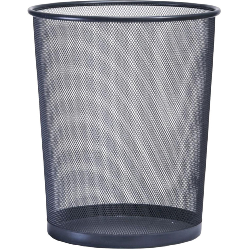 Корзина для мусора круглая Luscan метал cетка 12,3 л черная