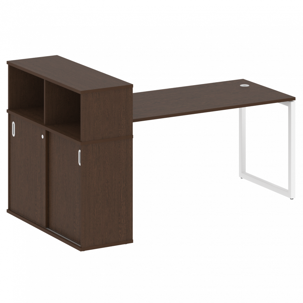Metal System Quattro Стол письменный с шкафом-купе на О-образном м/к 40БО.РС-СШК-3.4 Т Венге Цаво/Ме Metal System Quattro Стол письменный с шкафом-купе на О-образном м/к 40БО.РС-СШК-3.4 Т Венге Цаво/Ме