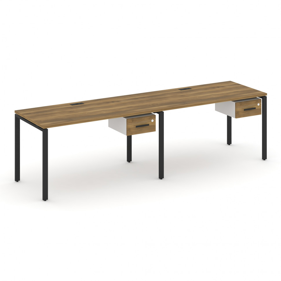 Concept Рабочая станция односторонняя с подвес. тумбами 2 места CN.ORS-111 B Сандал Янтарный/Белый Б