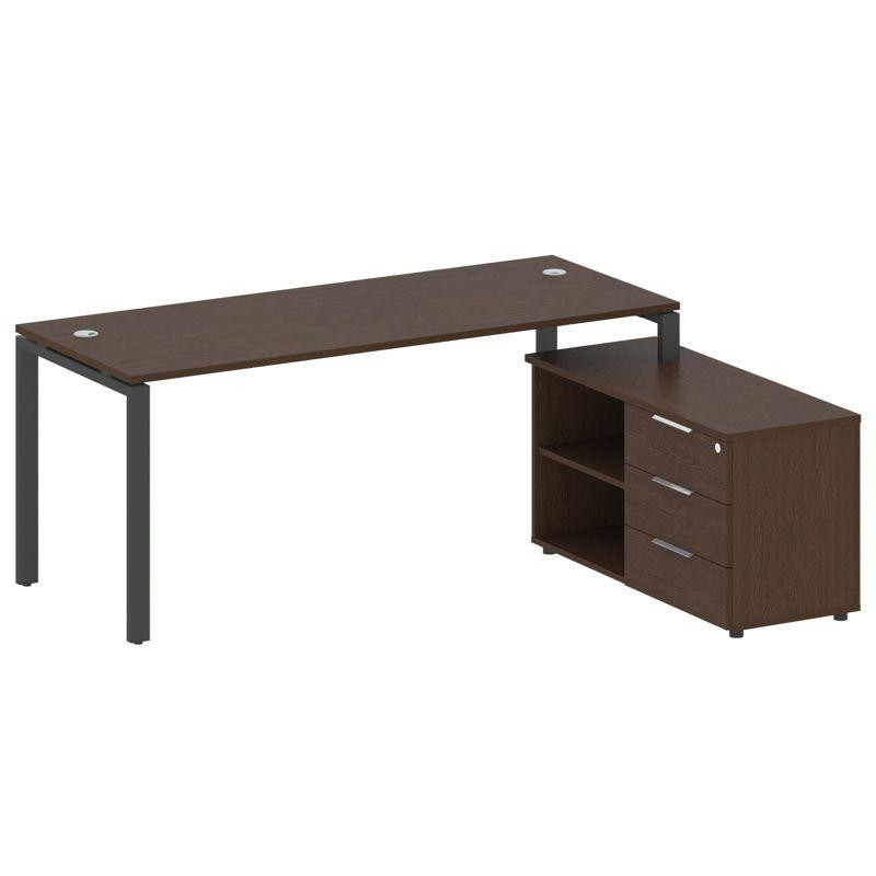 Metal System Рабочая станция с тумбой на П-образном м/к БП.РС-СТС-2.5 (R) Венге Цаво/Металл Антрацит Metal System Рабочая станция с тумбой на П-образном м/к БП.РС-СТС-2.5 (R) Венге Цаво/Металл Антрацит