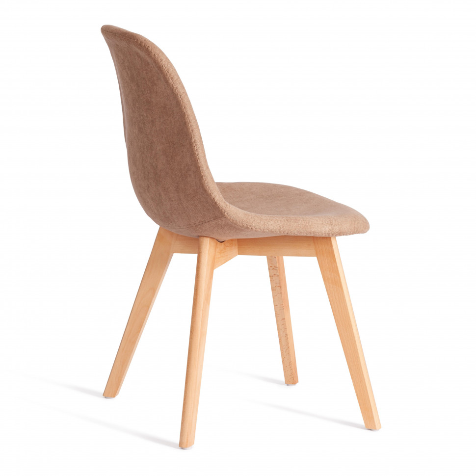 Стул CINDY SOFT (mod. C1021F1-1) фактурный велюр/дерево бук, 55 х 48 х 83 см, Бежевый LY1701-4 / натуральный