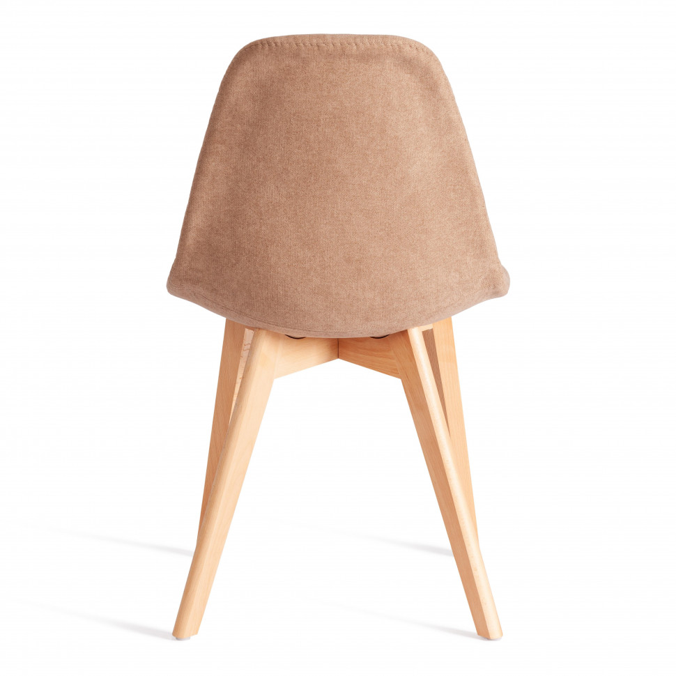 Стул CINDY SOFT (mod. C1021F1-1) фактурный велюр/дерево бук, 55 х 48 х 83 см, Бежевый LY1701-4 / натуральный