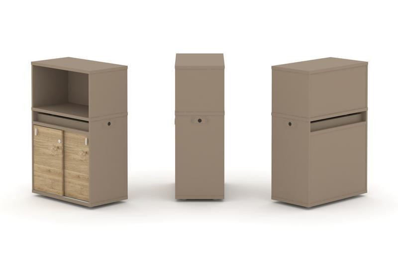 Estetica Набор №3. Тумба одиночная+низкая надставка ES.NB.1N-3 Латте/Тиквуд Светлый 750*410*1135