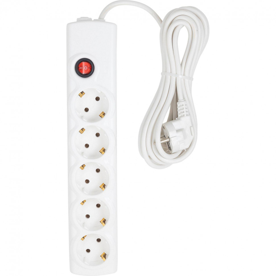 Сетевой фильтр BigTech BT510-3-W(5р/3м/10А/2,2кВт/3х0,75 мм2/белый)