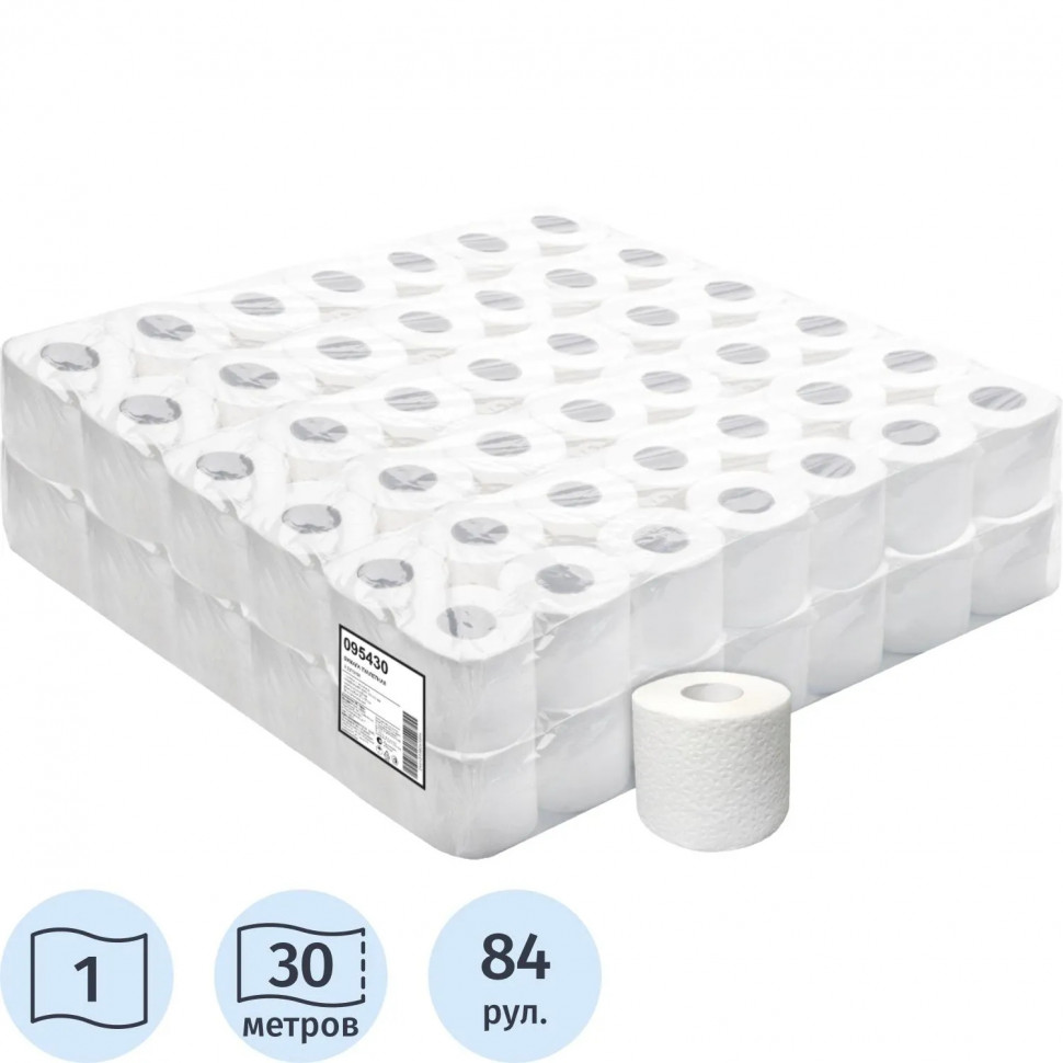 Бумага туалетная 1сл светло-серая 30м 84рул/уп ВЛГ НСК Бумага туалетная 1сл светло-серая 30м 84рул/уп ВЛГ НСК