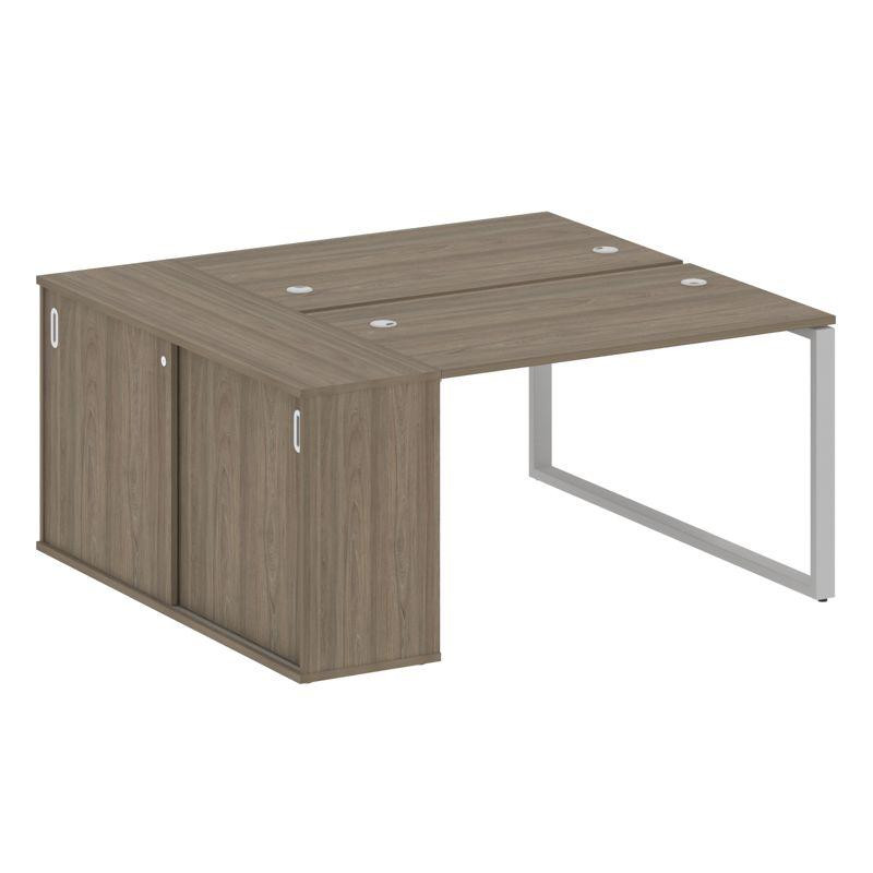 Metal System Рабочая станция с шкафом-купе на О-образном м/к БО.РС-СШК-1.2 Т Вяз Благородный/Металл
