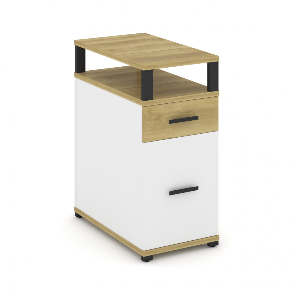 Concept Тумба опорная/приставная 1 ящ.+1 распаш. фасад с надставкой CN.TGO-006 B Дуб Винченцо/Белый