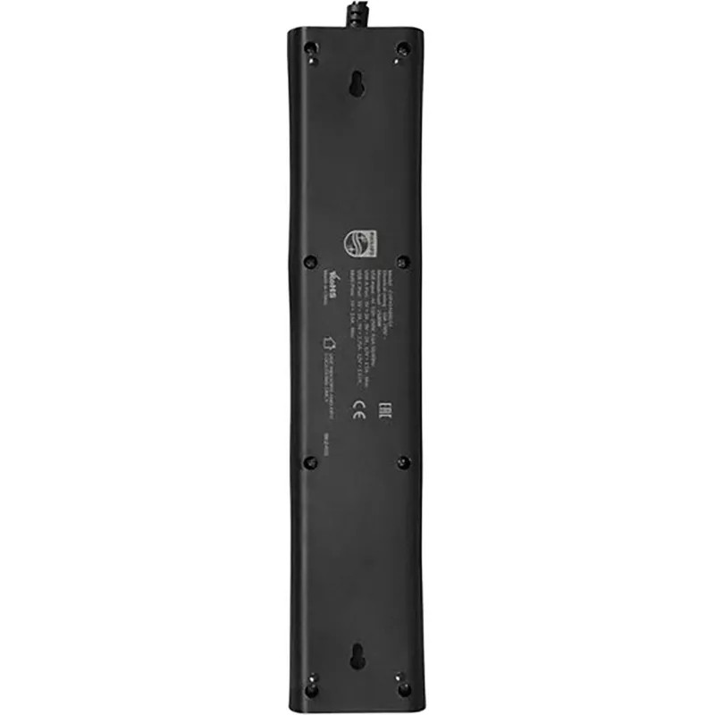 Сетевой фильтр Philips CHP4346BB/51 4р/3м с USB, 10А, черный