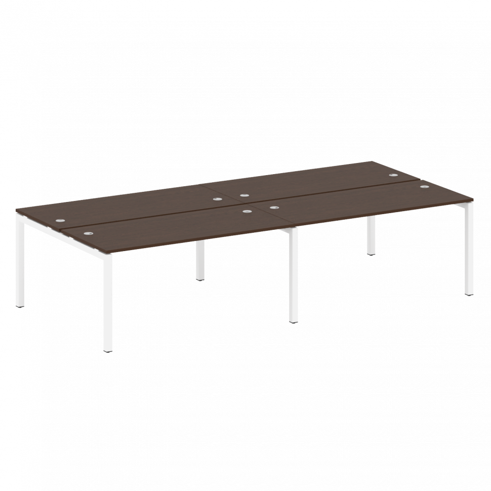 Metal System Quattro Рабочая станция на 4 места на П-образном м/к 50БП.СМ-4.4 Венге Цаво/Металл Белы