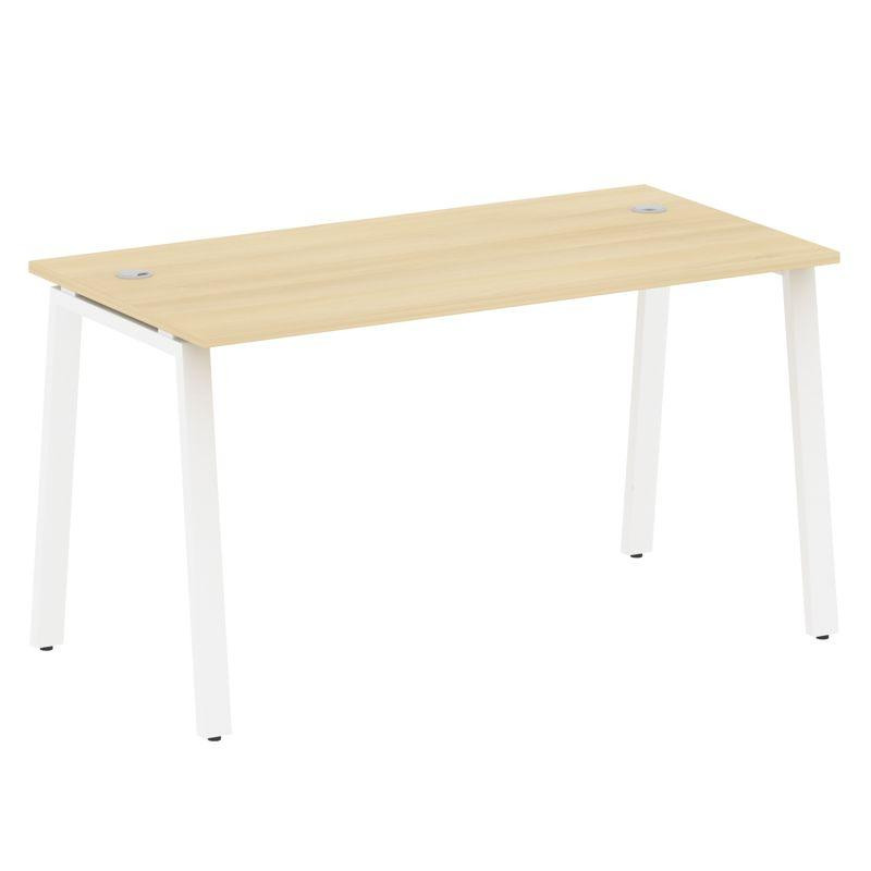Metal System Стол письменный на А-образном м/к БА.СП-3 Акация Лорка/Металл Белый 1400*720*750 Metal System Стол письменный на А-образном м/к БА.СП-3 Акация Лорка/Металл Белый 1400*720*750