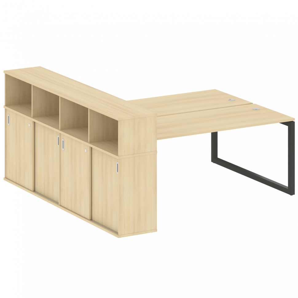 Metal System Quattro Рабочая станция с шкафом-купе на О-образном м/к 50БО.РС-СШК-4.5 Т Акация Лорка/